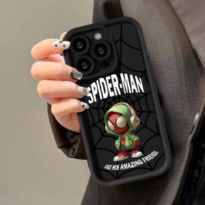 Compatible with iphone 14 Pro Max Phone Musical Spider-Man 12 13 14 15 11 Pro Max Casing silicone xr xs Max 7 8 Plus