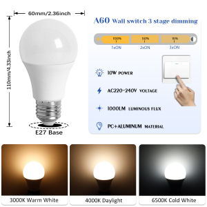 3-Way 100% 50%15% LED Dimming Light Bulb GX53 E27 E14 GU10 Indoor Energy Efficient Kitchen Hallway Ceiling Down Light Bulbs