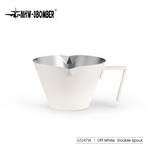 MHW-3BOMBER 100ml Espresso Measuring Cups Single/Double Spouts Stainless Steel Espresso Shot Cups with Handle Scale Barista Tool