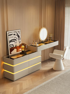 Italian Minimalist Luxury Dressing Table with Chest of Drawers