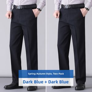 Elderly Mens Loose Fit Straight Trousers Pants