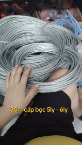 10 mét Dây cáp bọc nhựa phi 3mm - 4mm - 5mm - 6mm