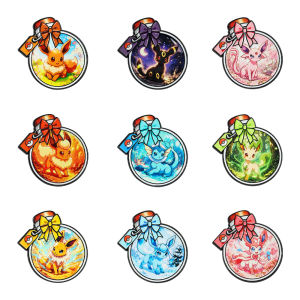 Bandai | 9pcs Monster Elf Bottle Shaped Enamel Lapel Pins Set Collectible Spirit Brooches for Denim Backpack Decor Wholesale Fan Gift