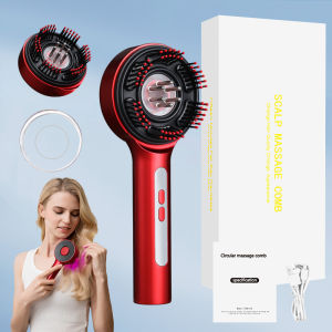 Cordless Electric Scalp Massage Brush 3 Colors LED Hair Comb Hair Oil Applicator Portable Rechargeable Head Massager 5 Modes Deep Kneading Relaxation Tool