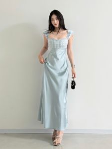 CHANGTONG | Elegant and Unique Satin Strap Dress