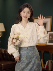 Elegant Versatile Long Sleeve Womens Shirt Loose Fit Hong Kong Style Early Autumn New Arrival Breathable Polyester Casual Shirt