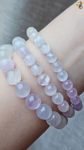 Collection Grade Rare Icy Silky Pastel Ombre Duo Bao Cat Eyes Kunzite Bracelet
