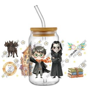 Potdemiel | Phim Hoạt Hình Wizard Boy UV DTF Decal Cho Tumbler Glass Fantasy Magic Chủ Đề DIY Transfer Sticker 9.4x4.3 Inch