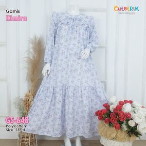 GAMIS KOREAN LOOK KIDS AND TEEN SERIES ANAK TANGGUNG DAN REMAJA WARNA BIRU BUNGA GAMIS KIMIRA BY CUTETRIK TANPA TALI BELAKANG
