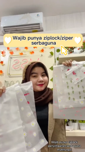 ELF1486 Ziplock Karakter Serbaguna Zipper lock Travel Pouch Organizer Baju Storage Bag Isi 10 Pcs