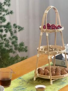 Bamboo Snack Stand Wedding Cake Stand Cookie Platter Sushi Dessert Table Dessert Snack Tray Bread Basket