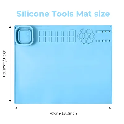 Kids Creative Studio Silicone Art Mat Painting Craft Station with Brush Cup Holder Palette Reusable Non Toxic DIY Drawing Pad