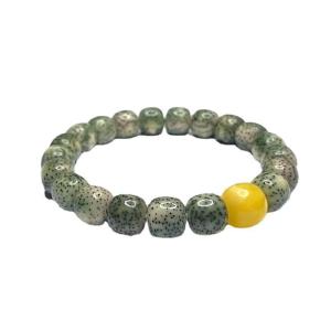 Original Ecological Stone Jade Material Yin Green Leather Xingyue Bodhi Bracelet High Density Men and Women Single Circle Buddha Beads Bracelet Hand Toy Beads