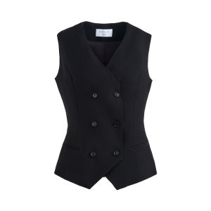 LadyS Elite | Tailored Skinny Fitted Womens Suit Three Pieces Black Peak Lapel
