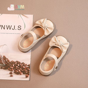 Princess Style Soft Bottom Childrens Shoes for Girls Spring Autumn New Model Bean Mary Janes Kids Leather Shoes Casual Wear