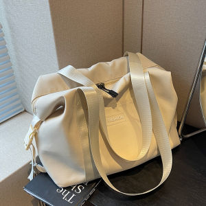 กระเป๋าผ้าใบสำหรับเดินทางแบบลำลองความจุขนาดใหญ่ กระเป๋าเดินทางแบบสะพายไหล่ข้างเดียว สไตล์เกาหลี กระเป๋าถือแบบอเนกประสงค์