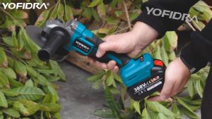 หินเจียรไร้สาย เครื่องขัดเงาไร้แปรงถ่าน3เกียร์ไร้สายตัดเครื่องขัดส้นเท้าเครื่องมือไฟฟ้าสำหรับแบตเตอรี่ Makita 18V 125มม. ที่เจียรมุม