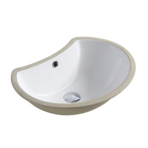 Modern Style Ceramic Undermount Sink 20 Inch Oval Shape for Home Bathroom Washing 24 Inch Countertop Basin Hygienic Glaze
