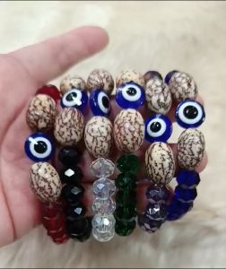 Buto ng Sinukuan Evil Eye Swarovski Healing Proteksyon Bracelet with future dust color 2025 lucky color