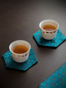 Chinese Style Luxury Court Silken Song Jin Tea Ceremony Cloth Art Cup Mat Home Stay Heat Insulation Pad Tea Room Handmade Tea Cup Tray