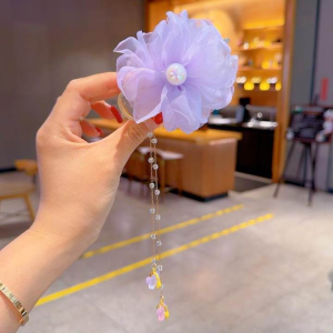 New 2025 Childrens Sunflower Tassel Chain Hair Clip Cute Ball Head Hair Accessories Girls Hair Styling Tool Dreamy Hair Accessories