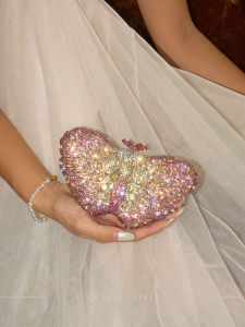 UGALS | Shiny Fashionable Bow Rhinestone Clutch Bag
