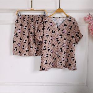PIYAMA KEKINIAN PIYAMA V NECK BUSUI FRIENDLY SET RAYON PENDEK HOTPANTS