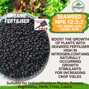 Seaweed Organic Fertilizer/Fertiliser NPK 12:3:3 Water Soluble. Powerful Organic Growth Booster on Vegetable/Herbs/Ornamentals