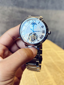HRITO | Automatic Mechanical Tourbillon Watch with Blue Light and Waterproof Genuine Leather Strap
