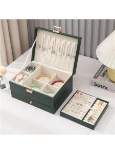 High-End European Style Multi-Layer Jewelry Box with Lockable Drawer Organizer Anti-Oxidation Earring Bracelet Storage Case