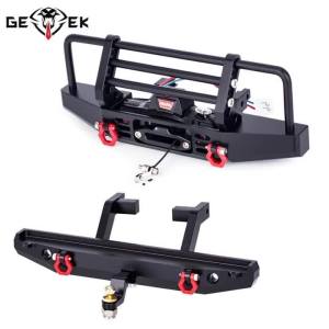 Metal TRX4M Front Rear Bumper and Winch for 1/18 RC Crawler Car Traxxas TRX4-M Defender Upgrade Parts