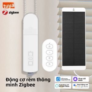 Động Cơ Rèm Thông Minh Tuya Zigbee Với Bảng Điều Khiển Năng Lượng Mặt Trời Alexa Google Home Control Chain Roller Blinds Bead Switch Hệ Thống Tự Động Hóa Nhà