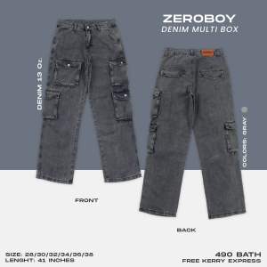 ZEROBOY - DENIM MULTI BOX “ คาร์โก้ยีนส์ขายาว 6 กระเป๋า “