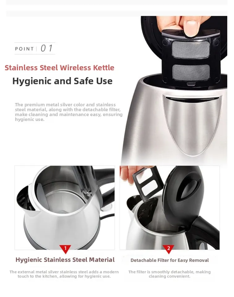 Tefal | Tefal Subid Stainless Cordless Electric Kettle 1L | Lazada