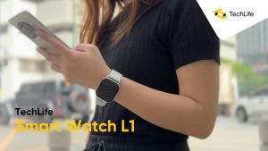 TechLife Smart Watch L1 | Paparan AMOLED Melengkung 1.96 | Sokongan Panggilan Bluetooth