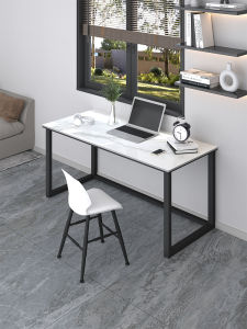 Modern Minimalist Double Person Rock Board Computer Desk Home Office Gaming Workstation Metal Material Customizable Combination