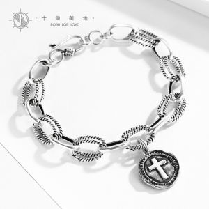 SHISHANGMEIDI | Vintage Retro Style 925 Silver Chain Bracelet