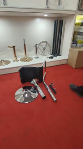 【Five-year warranty】เก้าอี้บาร์หุ้มหนัง PU ปรับระดับได้ เก้าอี้ขาสูงหมุนได้ 360 องศา โครงขาเหล็กชุปด้วยไฟฟ้า