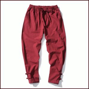 กางเกงขากว้างผู้ชาย กางเกงขากว้างผ้าฟลีซ การดูดความชื้นกางเกงลําลอง นุ่มและเป็นมิตรกับผิวตะขอหัวเข็มขัดกางเกงขายาว