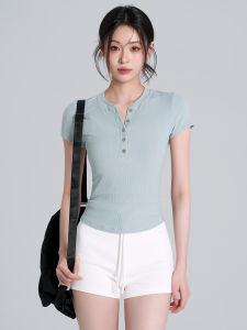 Lanwen | Áo Thun Thể Thao Cổ Henley Thoáng Khí
