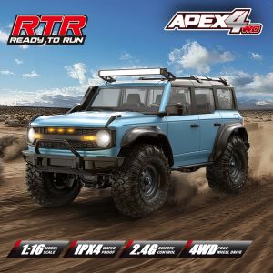 HB R1601 RC Car 1:16 2.4G 4WD Off-Road Remote Control Cars with LED Crawler Trucks Climbing Vehicle Model Toys for Kids Adult