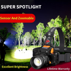 【COD】Senter Kepala Led Sorot Super Terang Jarak Jauh Headlamp T8 Zoom Led Outdoor Waterproof