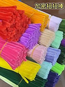 100Pcs DIY Multicolour Fuzzy Wire Twisted Stick Craft Flower Children Handmade Bouquet