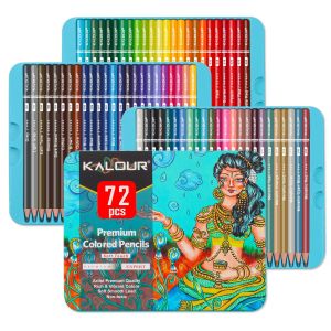 Bộ Bút Chì Màu Dầu Chuyên Nghiệp KALOUR - 50/72/180/240/300 Chiếc Dành Cho Nghệ Sĩ Vẽ Phác Thảo Và Tô Màu Dụng Cụ Mỹ Thuật Độ Cứng Chì 2B