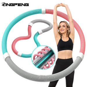 Weighted Spring Circle Steel Frame Foldable Segments Protection Waist Toning Home Gym Fitness