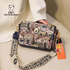 Beibaobao | Fashionable Leisure Shoulder Crossbody Commuter Bag with Cute Bear Design