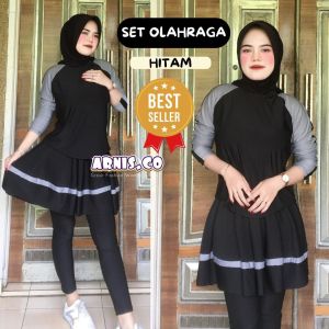Setelan Olahraga Wanita Bahan Jersey Premium Adem/Yoga/Renang/Sepedahan