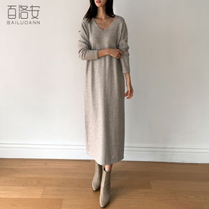 BAILUOANN | Winter Loose Plus Size Long Over-Knee Knit Dress