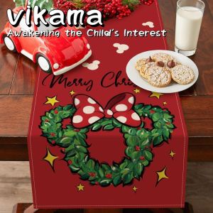 VIKAMA Christmas Table Runner Heat-Resistant Tablecloth Holiday Dinner Party Decor Essential Home Holiday Decor table