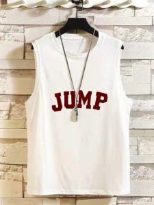 Trendy Stylish Basketball Loose T-Shirt Pure Cotton Sports Men Vest Summer Workout Waistcoat Crossbody Sleeveless T-Shirt